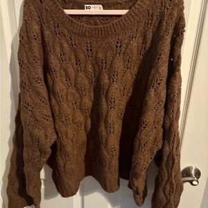 94- SO Women's Chocolate Brown Knit Sweater